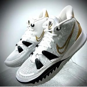 Nike Kyrie 7 White Black Gold "Rings" CQ9326 101 Men's Size 10